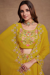 Rare Looking Lehenga Choli in Yellow Colour